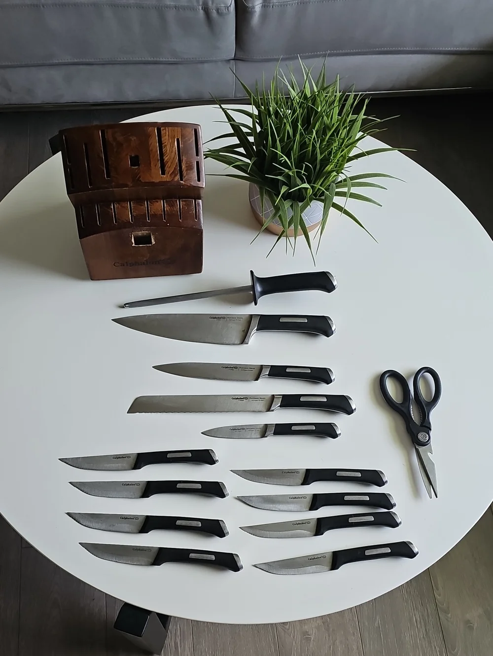 Calphalon Black Knife Set with Wooden Block - 14- Piece